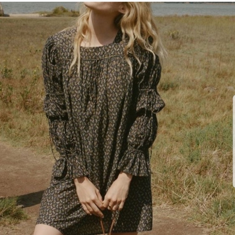 Doen Buttercup Dress in Black Winter Ditsy